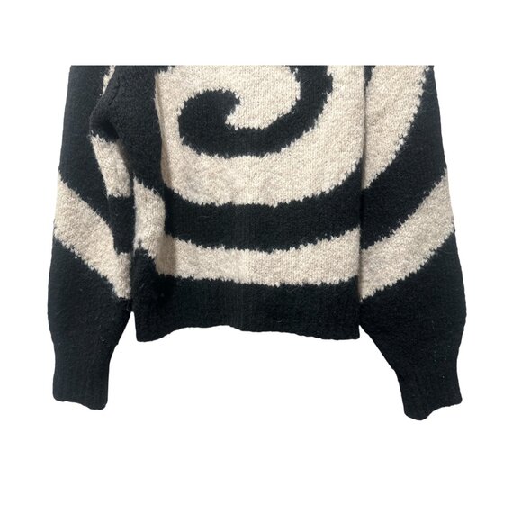 Paloma Wool Twister Sweater Women Medium Off White Black Fuzzy Psychedelic Indie - Picture 12 of 16